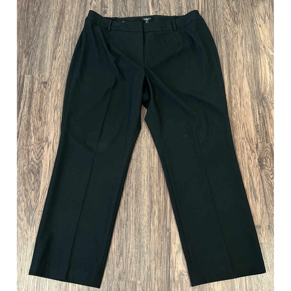 Talbots Heritage Business Casual Pants Size 18W Ruched Waist Color Black